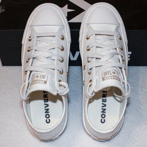 White and gold converse hot sale all star